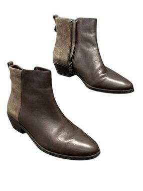 Coach Women’s Brown Leather Chukka Boots with Suede Back